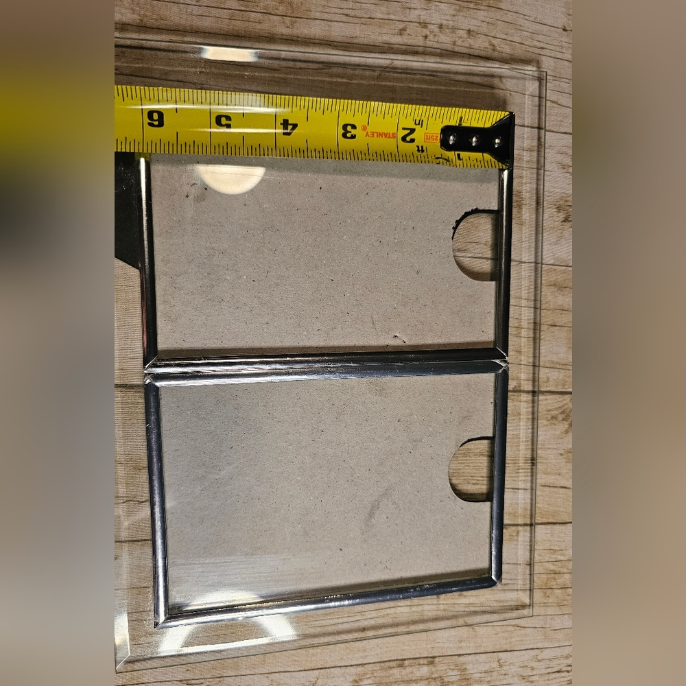 Picture Frames ☆ 2 Side by Side 4x6 photos □■ w/ chrome border ■□ - Picture 4 of 7